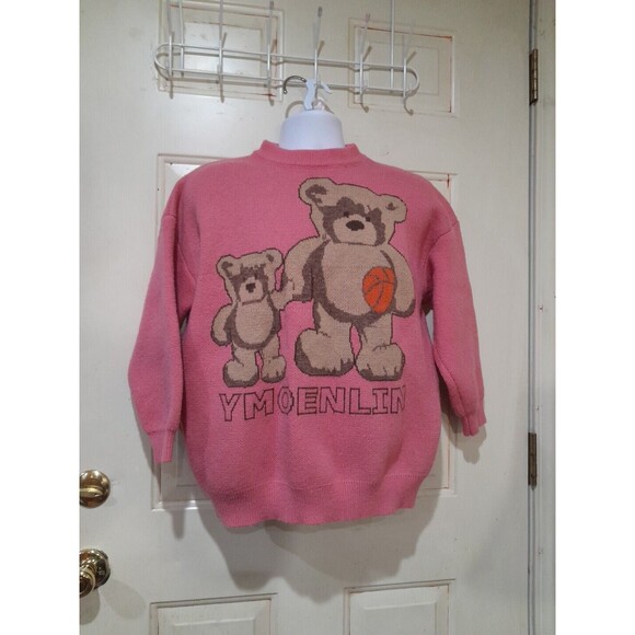 Wool Sweater, Yes Style Yergo Sweater, Unisex, XL Pink Bears Basketball Rare HTF - Picture 1 of 5